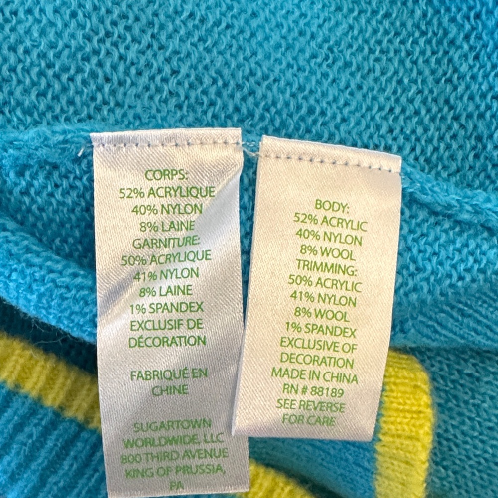 Lilly Pulitzer Turquoise Charlton Crewneck Sweater with Yellow Bright Sz M NWT - Picture 9 of 9